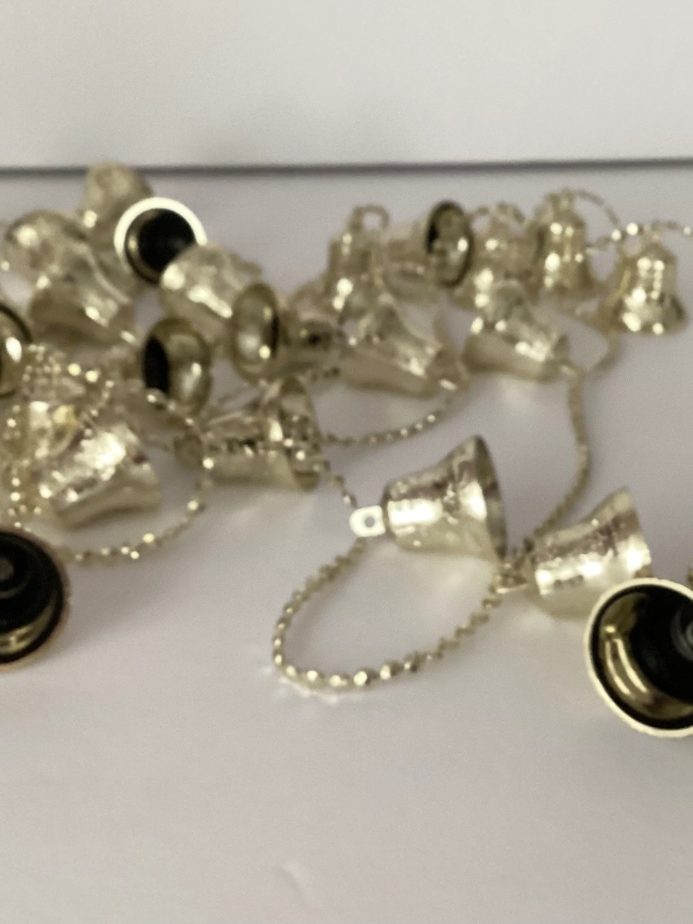 Garland Gold Tone Bell Holiday Decoration 10 Feet Vintage